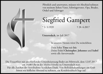 Traueranzeige von Seigfried Gampert von Neue Presse Coburg