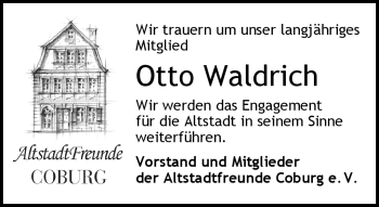 Traueranzeige von Otto Waldrich von Neue Presse Coburg