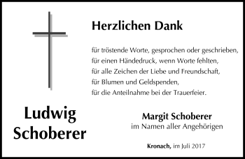 Traueranzeige von Ludwig Schoberer von Neue Presse Coburg