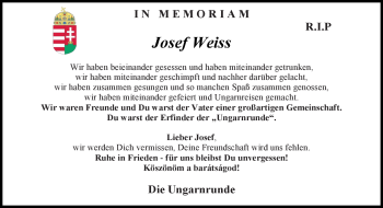 Traueranzeige von Josef Weiß von Frankenpost