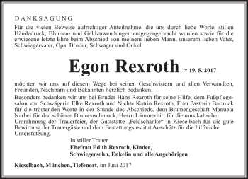 Traueranzeige von Egon Rexroth von Südthüringer Presse