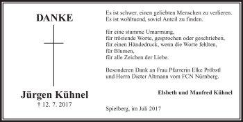 Traueranzeige von Jürgen Kühnel von Frankenpost