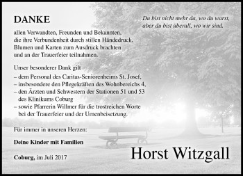 Traueranzeige von Horst Witzgall von Neue Presse Coburg
