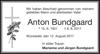 Traueranzeige von Anton Bundgaard von Frankenpost