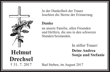 Traueranzeige von Helmut Drechsel von Frankenpost