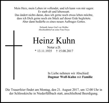 Traueranzeige von Heinz Kuhn von Neue Presse Coburg