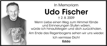 Traueranzeige von Udo Fischer von Neue Presse Coburg