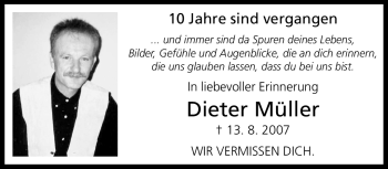Traueranzeige von Dieter Müller von Neue Presse Coburg