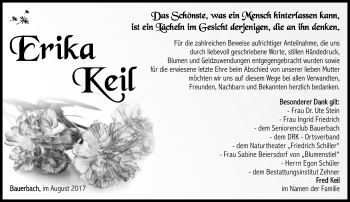 Traueranzeige von Erika Keil von Südthüringer Presse