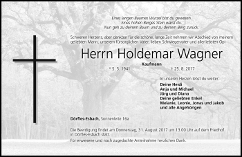 Traueranzeige von Holdemar Wagner von Neue Presse Coburg