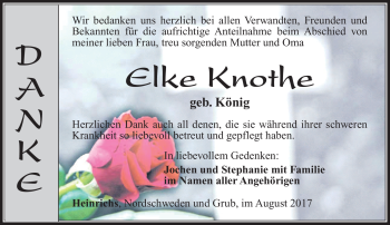 Traueranzeige von Elke Knothe von Südthüringer Presse