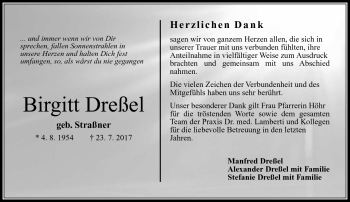 Traueranzeige von Birgitt Dreßel von Neue Presse Coburg