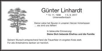 Traueranzeige von Günter Linhardt von Frankenpost