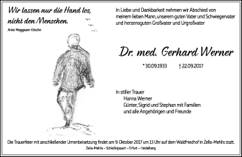Traueranzeige von Gerhard Werner von Südthüringer Presse