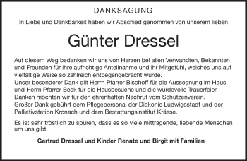 Traueranzeige von Günter Dressel von Neue Presse Coburg