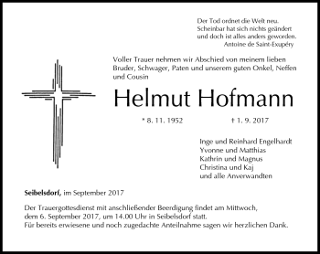 Traueranzeige von Helmut Hofmann von Neue Presse Coburg