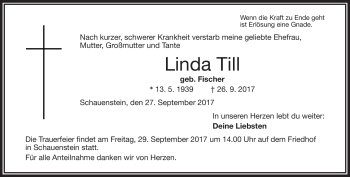 Traueranzeige von Linda Till von Frankenpost
