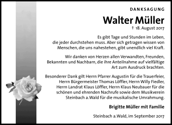 Traueranzeige von Walter Müller von Neue Presse Coburg