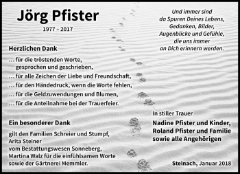 Traueranzeige von Jörg Pfister von Neue Presse Coburg