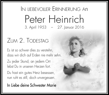 Traueranzeige von Peter Heinrich von Neue Presse Coburg
