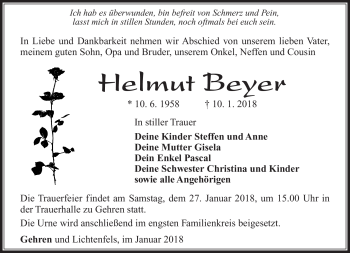 Traueranzeige von Helmut Bayer von Südthüringer Presse