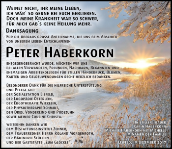 Traueranzeige von Peter Haberkorn von Südthüringer Presse