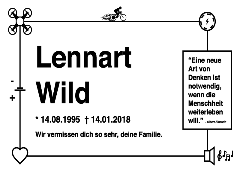  Traueranzeige für Lennart Wild vom 27.01.2018 aus Frankenpost