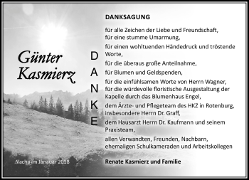 Traueranzeige von Günter Kasmierz von Südthüringer Presse
