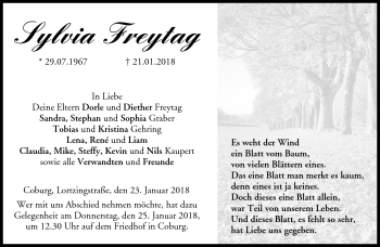 Traueranzeige von Silvia Freytag von Neue Presse Coburg
