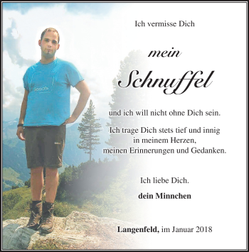 Traueranzeige von Sebastian Gubitz von Südthüringer Presse