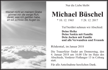 Traueranzeige von Michael Büschel von Neue Presse Coburg