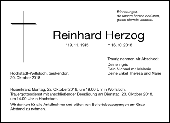 Traueranzeige von Reinhard Herzog von Neue Presse Coburg