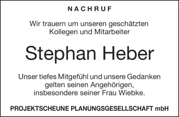 Traueranzeige von Stephan Heber von Südthüringer Presse