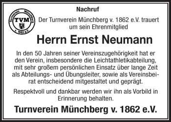 Traueranzeige von Ernst Neumann von Frankenpost