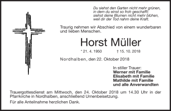 Traueranzeige von Horst Müller von Neue Presse Coburg