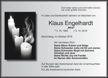 Traueranzeige von Klaus Engelhardt von Frankenpost