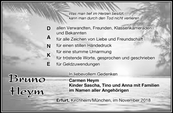 Traueranzeige von Bruno Heym von Südthüringer Presse