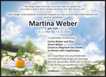 Traueranzeige von Martin Weber von Südthüringer Presse