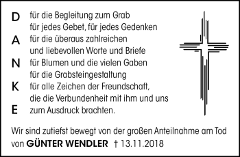 Traueranzeige von Günter Wendler von Frankenpost