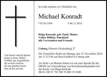 Traueranzeige von Michael Konradt von Neue Presse Coburg