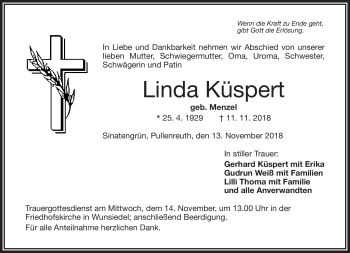 Traueranzeige von Linda Küspert von Frankenpost