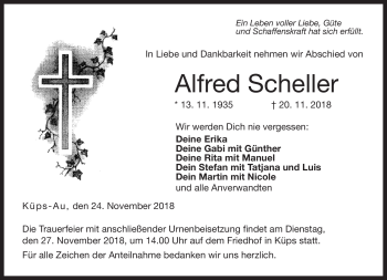 Traueranzeige von Alfred Scheller von Neue Presse Coburg