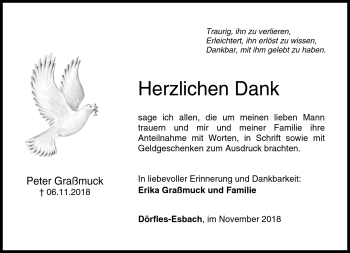 Traueranzeige von Peter Graßmuck von Neue Presse Coburg