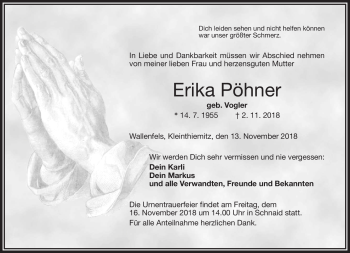 Traueranzeige von Karl Pöhner von Frankenpost