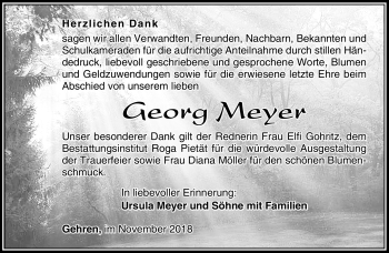 Traueranzeige von Georg Meyer von Südthüringer Presse