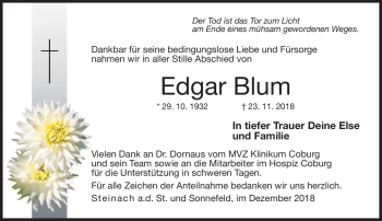 Traueranzeige von Edgar Blum von Neue Presse Coburg
