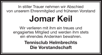 Traueranzeige von Jomar Keil von Frankenpost