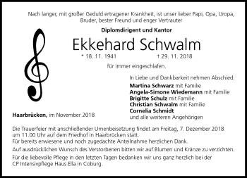 Traueranzeige von Ekkehard Schwaim von Neue Presse Coburg