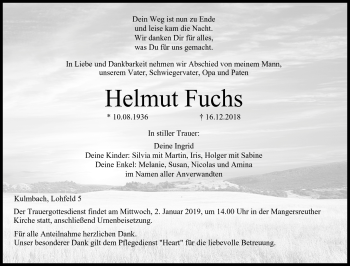 Traueranzeige von Helmut Fuchs von Neue Presse Coburg
