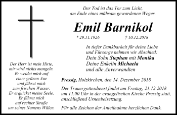 Traueranzeige von Emil Banikol von Neue Presse Coburg